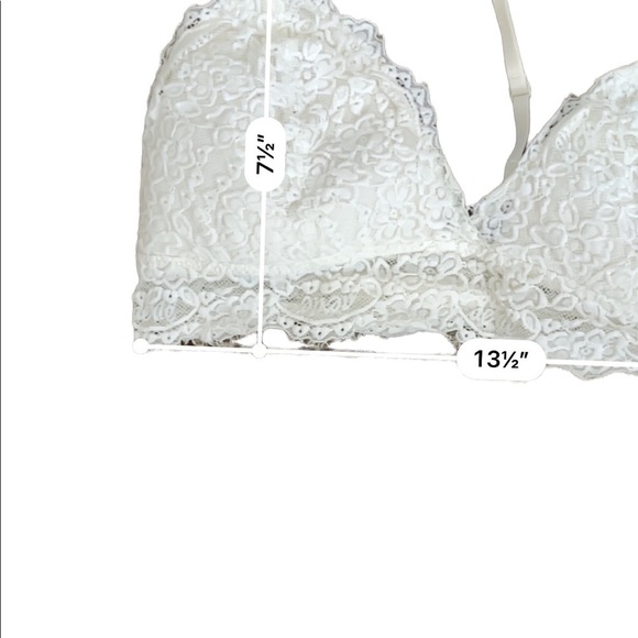 AERIE White Lace Racerback Boho Lounge Triangle Bra - Picture 5 of 9